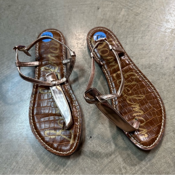 Sam Edelman Shoes - Sam Eldman Metallic Neutral Brown Base Sandals Size 7.5